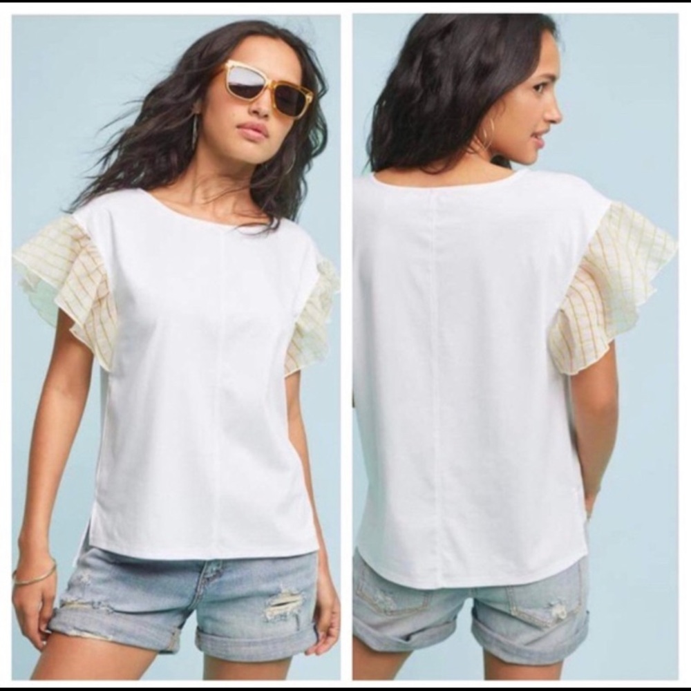 NWOT Anthropologie Flutter Sleeve Tee